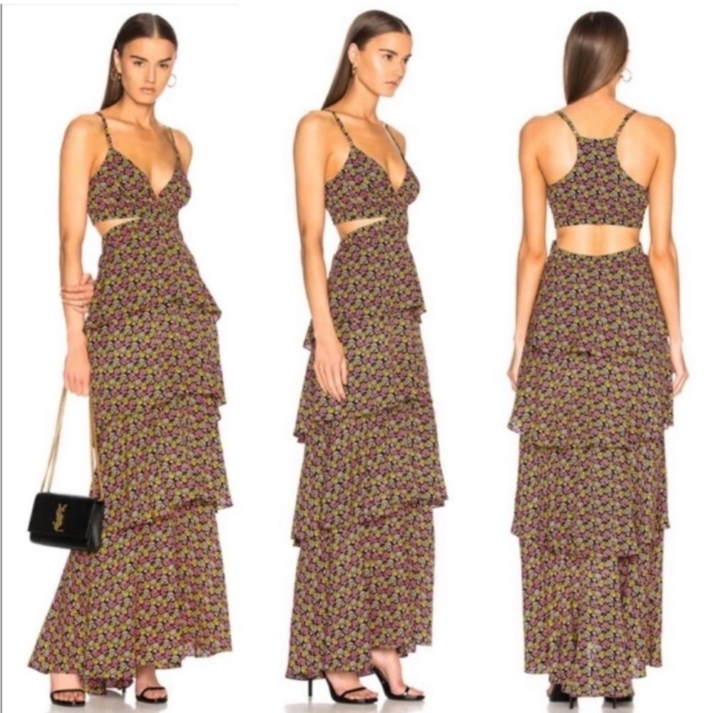 A.L.C. Titus silk maxi Dress in Pink Multi 8